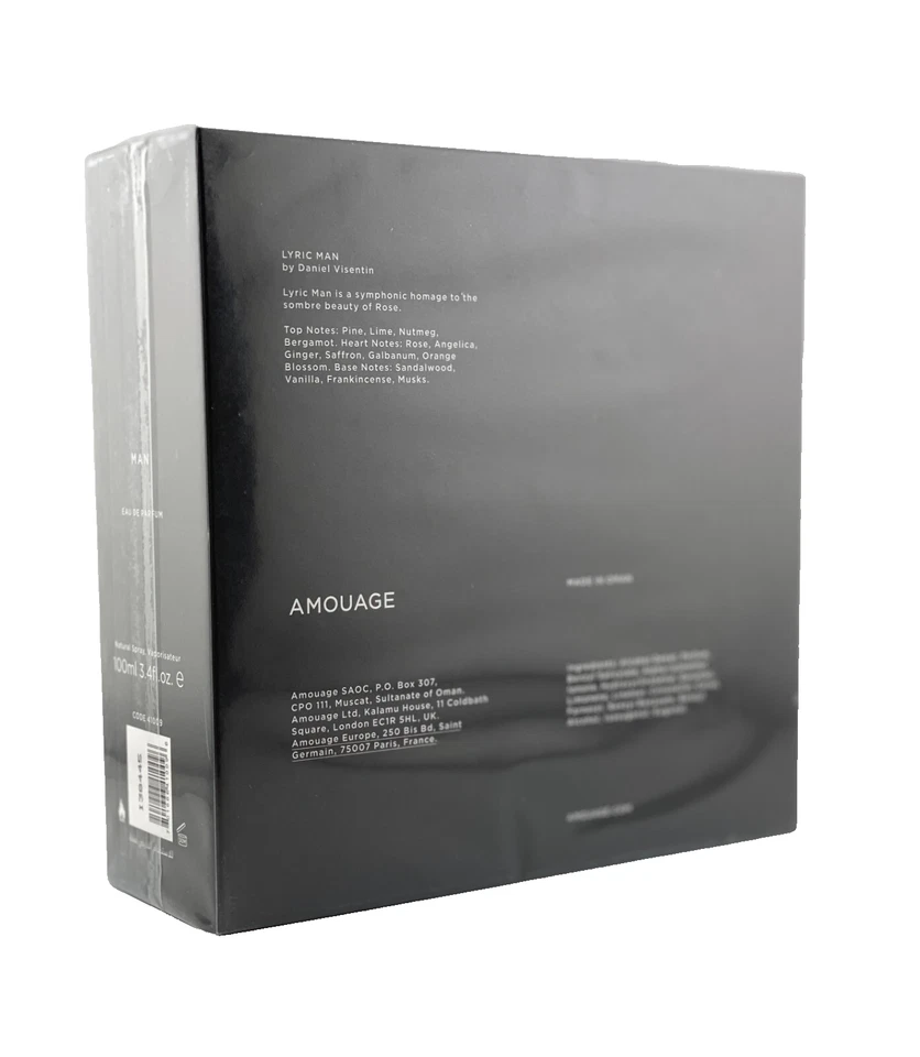 Colonia Amouage Lyric Man 3,4 oz./ 100 ml. Eau De Parfum Spray Nuevo Embalaje Foto 3 de 4