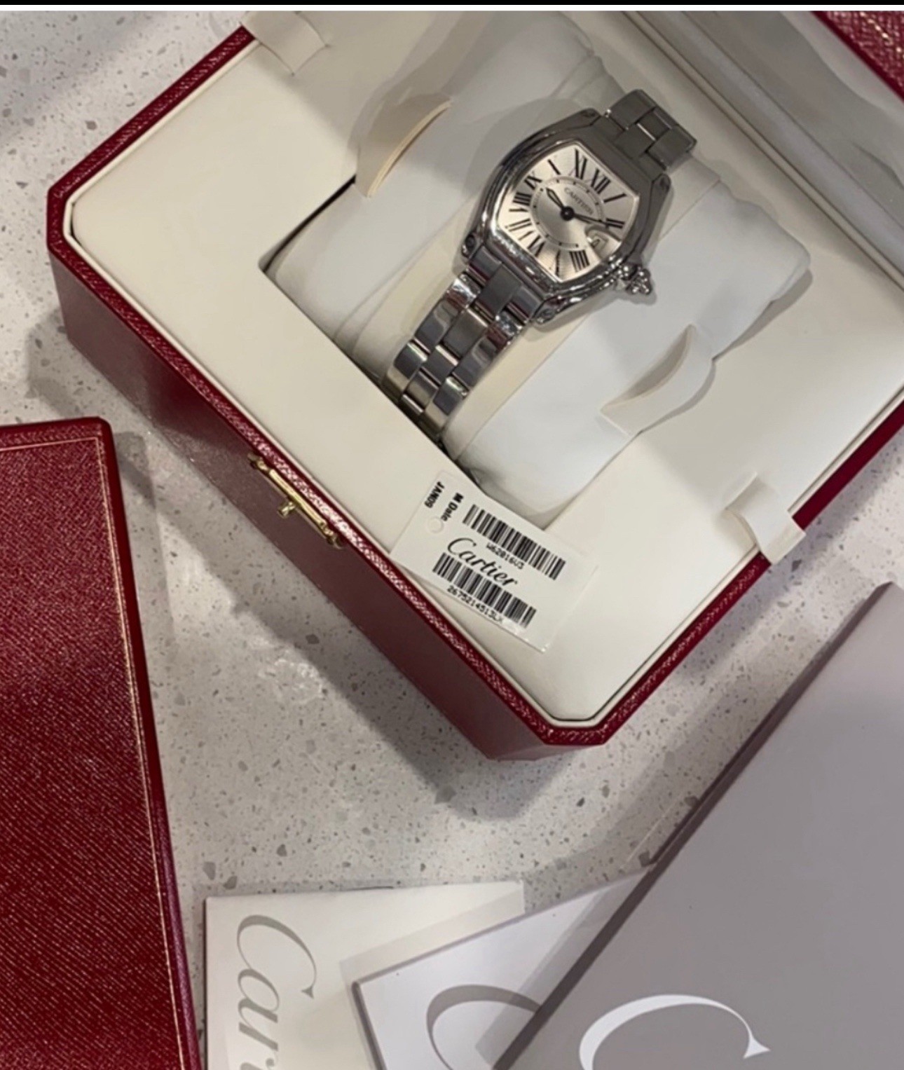 Cartier Roadster 2675 With Black Leather Strap NEVER WORN