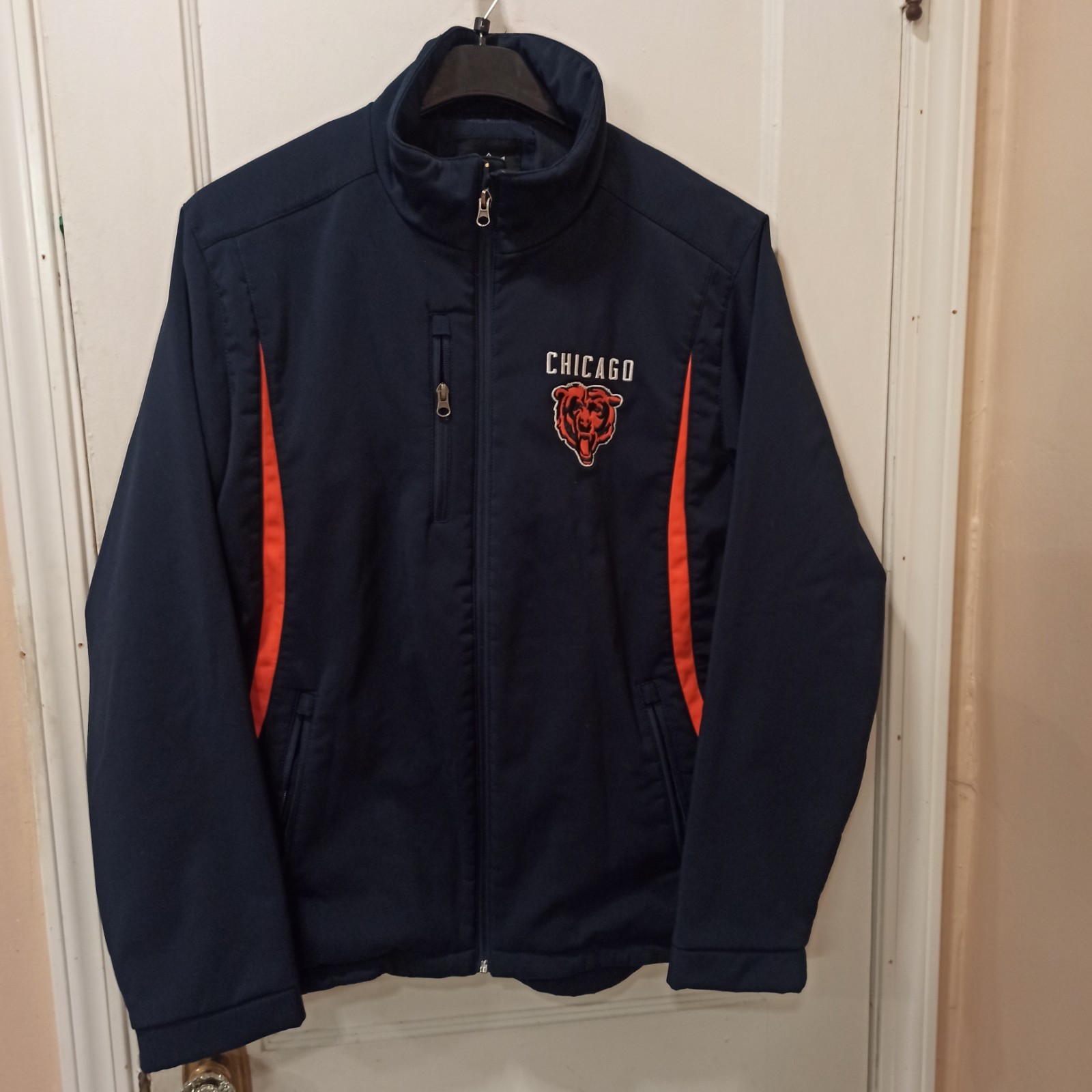 Chicago Bears Bomber Navy Jacket NFL Size Large