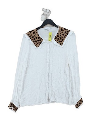 Never Fully Dressed Women's Shirt L White 100% Viscose Basic