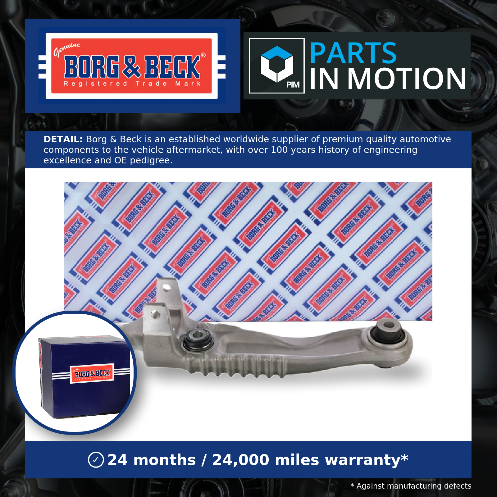 Wishbone / Suspension Arm BCA7762 Borg & Beck Track Control HK833C254AD LR090505