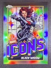 2025 Topps Chrome Marvel #MI-6 Black Widow Marvel Icons Refractor Avengers