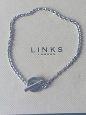 Sterling Silver T Bar Chain Bracelet 