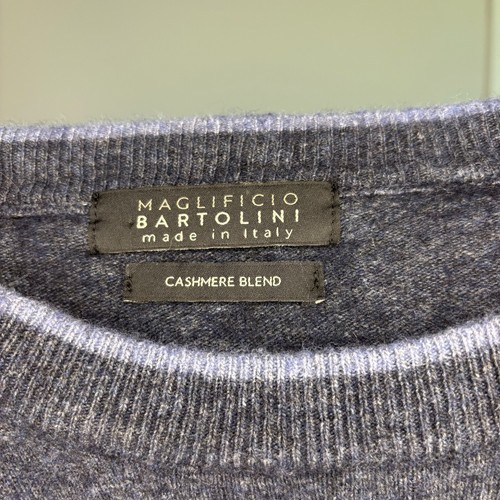 MAGLIFICIO BARTOLINI Wool Cashmere Blend Sweater M Blue Long Sleeve Italian - Picture 4 of 4