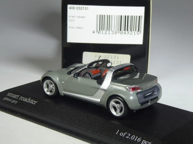 (KI-12-38) Minichamps 400032131 Smart Roadster 2003 grau metallic in 1:43 in OVP - Bild 2 von 2