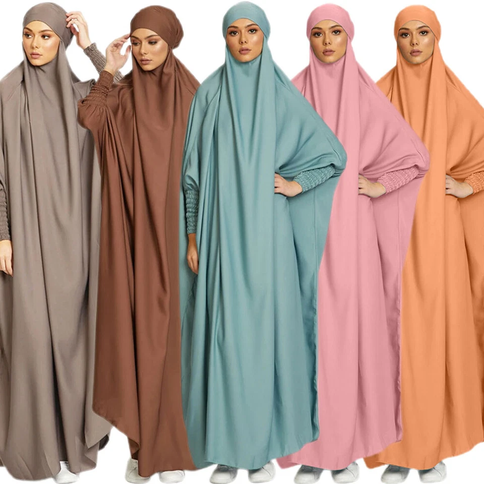 Islamic Muslim Abaya Ramadan Women Long Dress Prayer Dubai Kaftan Niqab Overhead - Imagem 4 de 4