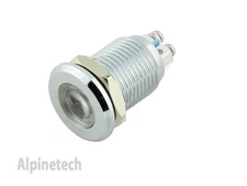 PL12W ATI 12mm White 12V LED Metal Indicator Pilot Dash Light Lamp Screw Terminl