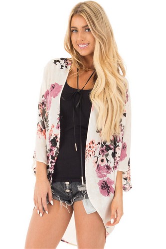 Summer Womens Bell Sleeve Cardigan Ladies Summer Cover Up Tops Kimono Plus Size - Picture 3 of 27