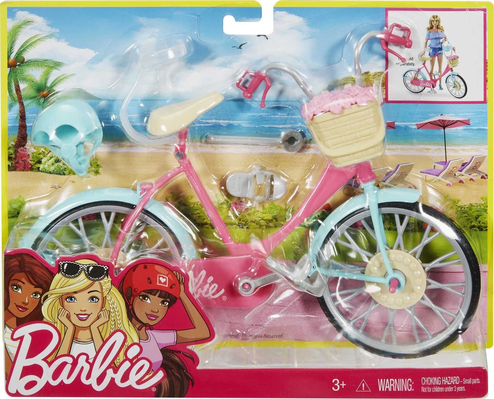  Barbie Bicycle with Basket of Flowers : Toys & Games