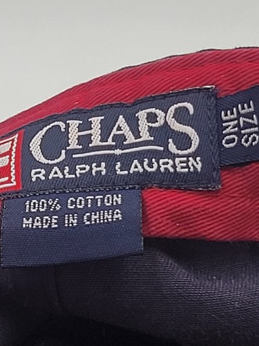Vintage Chaps Ralph Lauren Strapback Hat Cap American Flag Logo Navy Blau 90s - Bild 10 von 18