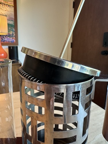 Danish Bodum French Coffee Press Art Deco Style With Teak Wood Drinks Pour - Picture 6 of 8