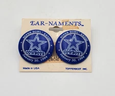 Vintage NFL Super Bowl XXVIII EAR-NAMENTS Earrings Dallas Cowboys Topperscot Inc