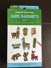 Gem Stickers Kit Create Your Own Llamas Cactus Sloth Elephant