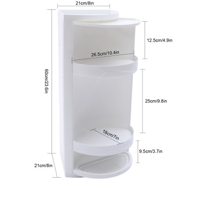 Corner Shelf 360° Rotating Triangle Rack Bathroom Storage Holder Organizer Sink