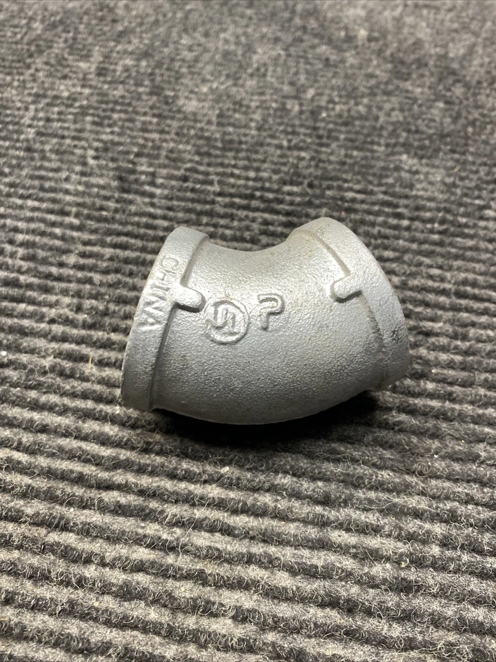 Lot of 3 NOS 1-1/4” Galvanized Malleable Iron 45 Degree Elbow FNPT  - China - Image 4 of 4