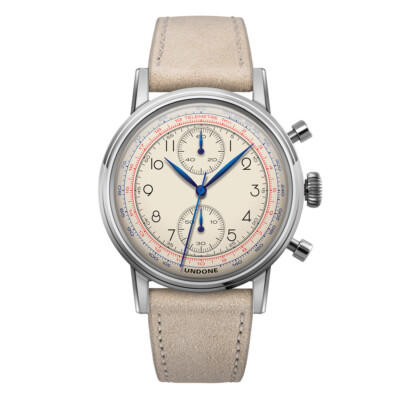 Undone ''Urban'' Chrono Hybrid Quarz mechanisch Stahl weiß Leder Herrenuhr
