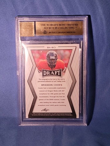 Brandin Cooks 2014 Leaf Metal Draft Prizm RC Autograph Auto BGS 9.5 10 - Picture 6 of 7