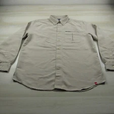 North Face Shirt Mens Large Brown Button Up Modal Polyester Tech Outdoor Hiking