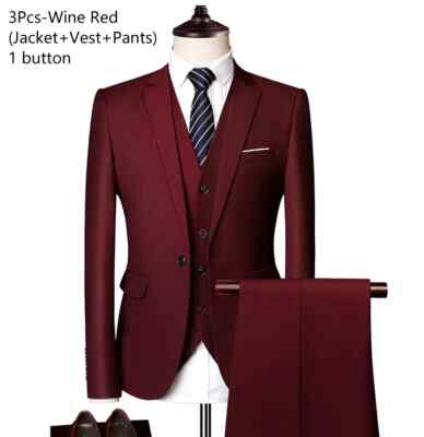 Men Suits Business Wedding Blazers Pieces Sets Clothes Pants