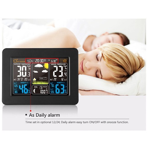 Wireless Weather Station Digital Weather Forecast Clock Thermometer In/Outdoor - Picture 3 of 20