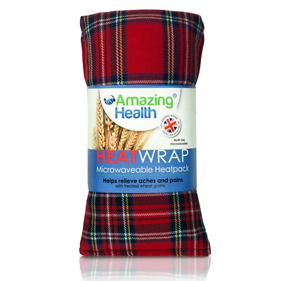 Amazing Health unparfümierte heiße und kalte Packung zur Schmerzlinderung roter Tartan Weizenbeutel