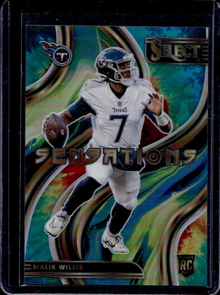 2022 Panini Select Malik Willis Sensations Tie-Dye Prizm Rookie RC #22/25 Titans
