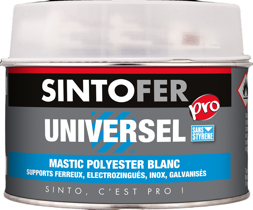 Mastic de finition SINTOFER PRO UNIVERSEL pour éliminer les rayures de carrosserie en pot 1950 GR