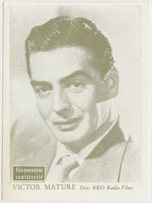 Victor Mature rare 1950s FICK Journalen Paper Stock Trading Card from Sweden E2