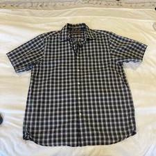 DANIEL CREMIEUX SIGNATURE COLLECTION MENS SHORT SLEEBUTTON-UP 100% COTTON SIZE L