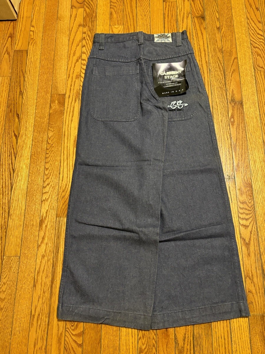 JNCO garment stage ワイドパンツ Vtg Garment Stage baggy Jeans 30x30 wide-leg NWT skater Gray