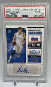 2018 Contenders Draft Picks LUKA DONCIC ROOKIE AUTO #126  PSA 10 GEM MT RC