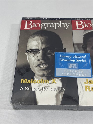 3 VHS Set A&E Biography Malcom X Jackie Robinson Martin Luther King JR. Sealed - Picture 6 of 8