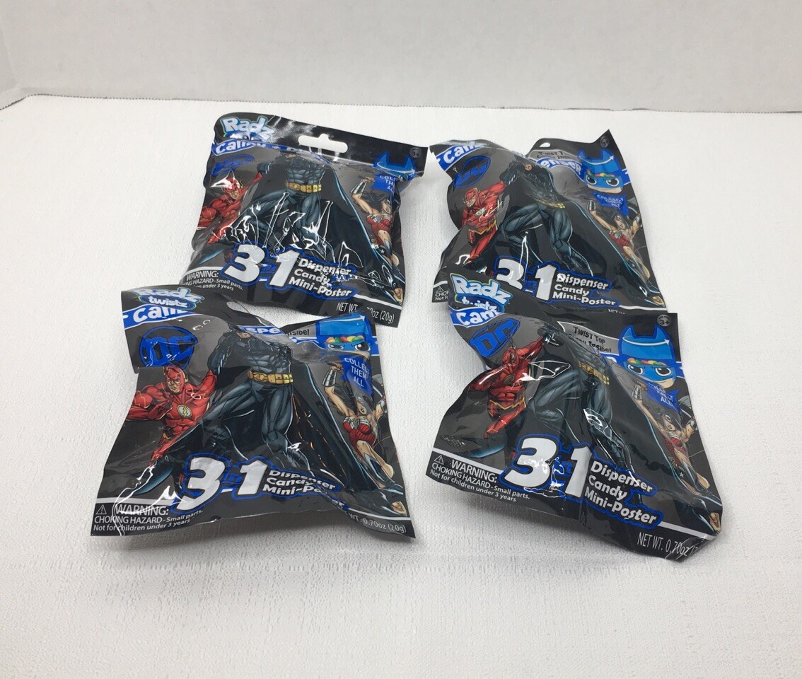 Radz Twists Dc Comic Candy & Dispenser Blind Bag Lot Of 4 | eBay
