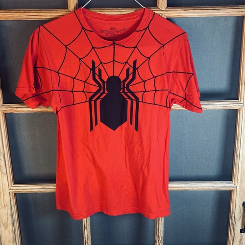 Marvel Spiderman Men's Red Web T Shirt Size M 18x26 - Picture 2 of 4
