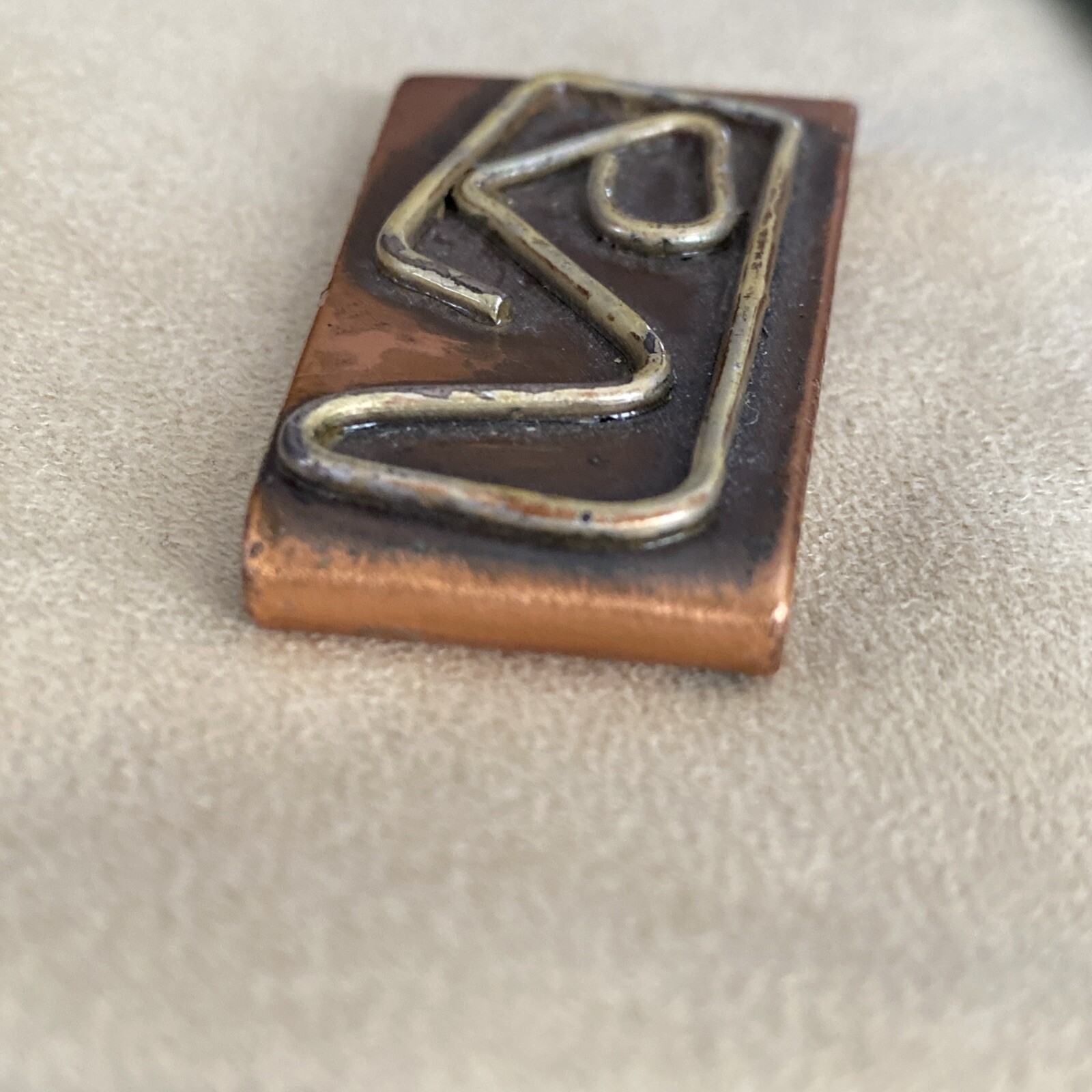 Vintage Handmade Copper Geometric Pattern Money C… - image 11