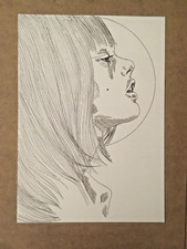 TAVOLA ORIGINALE RITRATTO RAGAZZA SENSUALE SEXY FUMETTI CHINA MANARA CREPAX