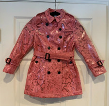 Burberry Children Pink Lace Eastheath Lace Trench Coat, Size 7Y NWT 1,595