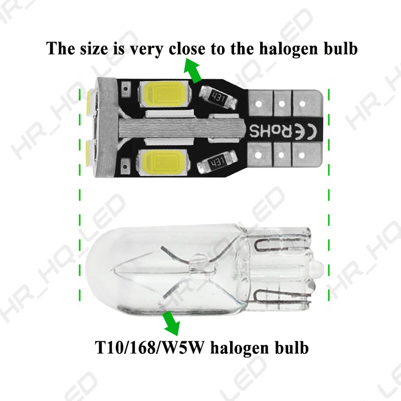 2 bombillas LED blancas 6000K 168 194 para Dodge Grand Caravan Nitro Foto 4 de 4