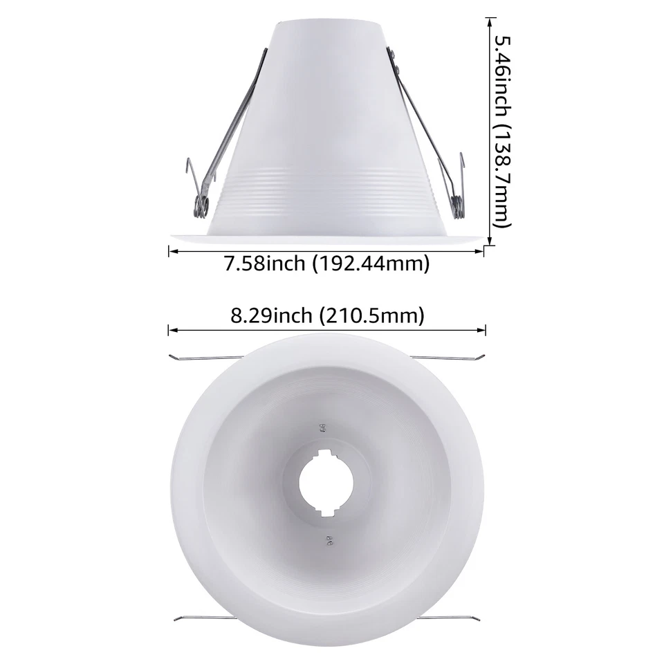 Paquete de 6 adornos de luz de lata empotrada de 6", ajuste deflector hermético antirreflejo Foto 4 de 4