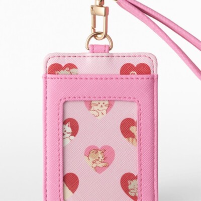 Starbucks Pink Cats Card Holder Heart Hanyard 2024 Gift