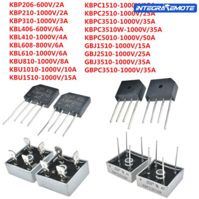 5/10PCS 2-50A 600-1000V Metal Case Single Phases Diode Bridge Rectifier