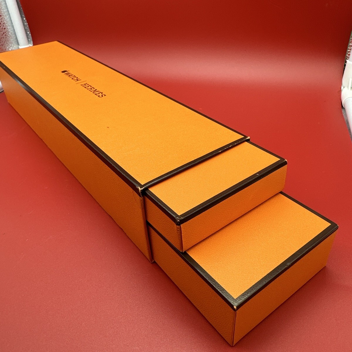 Hermes Complete EMPTY Apple Watch Box & Dust Bags Only Case Hermes Complete EMPTY Apple Watch Box & Dust Bags Only Case
