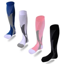 Leg Support Stretch Compression Socks Men Women Running Athletic Medical Pregnan