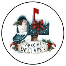 SPECIAL DELIVERY CHRISTMAS MAILBOX ENVELOPE SEALS LABELS STICKERS PARTY FAVORS