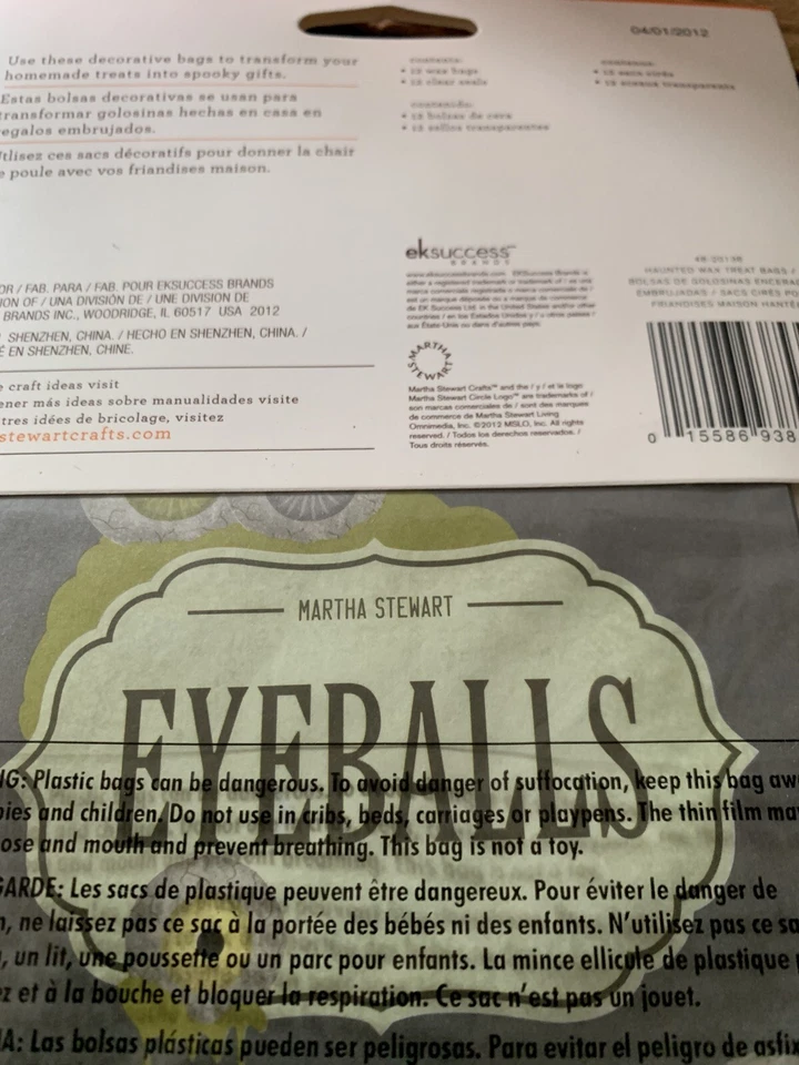 Kit de bolsas de golosinas de Halloween artesanales Martha Stewart nuevo en paquete Foto 2 de 3