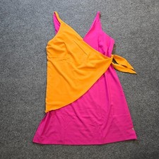 Coolibar Dress Women Size XL Pink Orange Vizcaya Wrap Stretch UPF Capsule Beachy