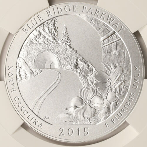 Blue Ridge Parkway ATB 2015-P 5 OZ cuarto de plata 25c NGC SP69 - Imagen 3 de 4