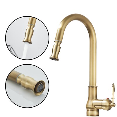 Küchenspüle Wasserhahn Pull Out Single Handle Faucet Vintage Messing Wasserhahn