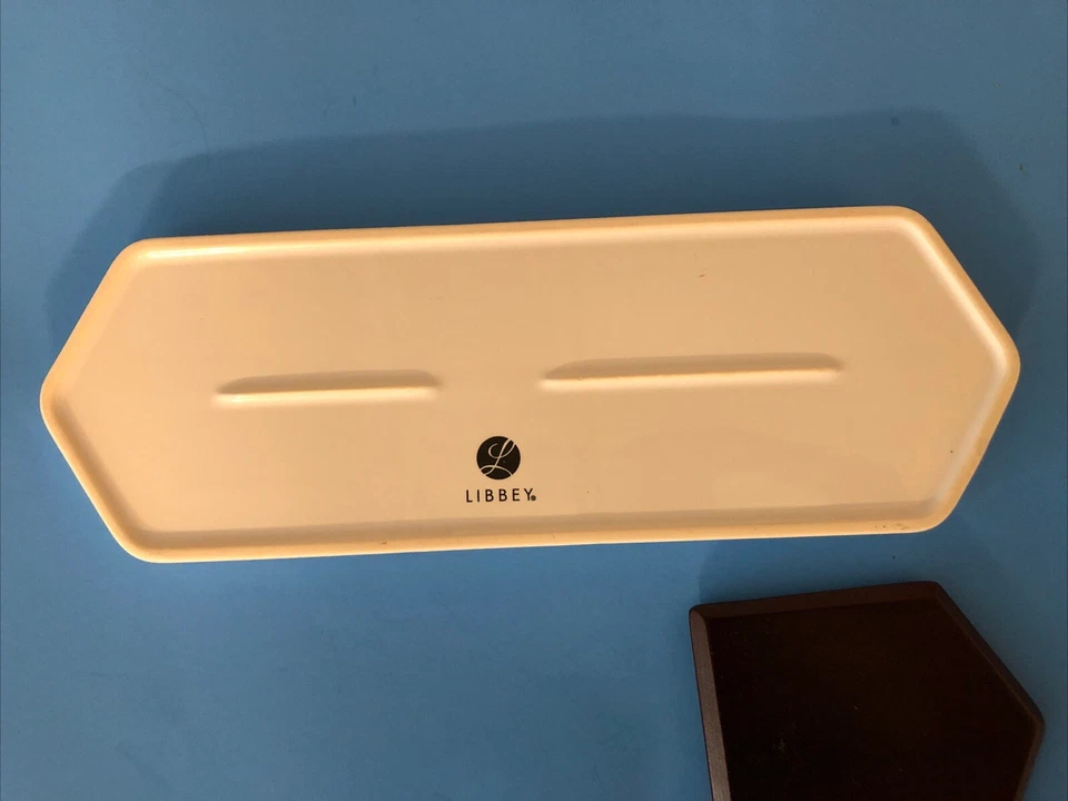 Libbey Urban Story 2-Piece Charcuterie Tray Brown Wood Insert White Ceramic 5x15 - Image 3 of 4