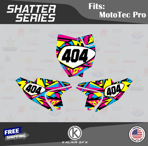 Graphics Kit for MotoTec 36V and 48V Pro Electric Dirt Bike Shatter - Magenta - Picture 3 of 6